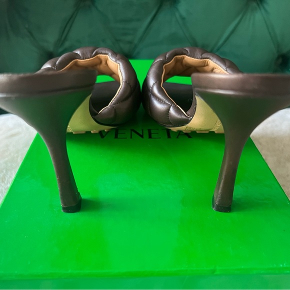 Bottega Veneta lido Quilted Leather Mules Dark brown size 37 IN BOX and DUST BAG - Picture 4 of 11